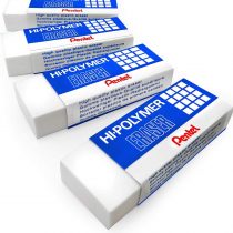 Pentel Hi-Polymer Jumbo Plastic Rubbers Erasers - White - Pack of 4