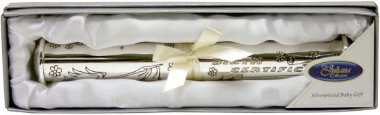 Silverplated Birth Certificate Holder
