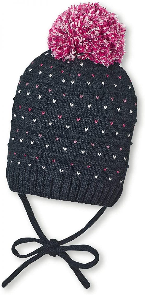 Sterntaler Baby Girls' Strickmütze, Cappellopello Flat Cap, Blue (Marine 300), 39