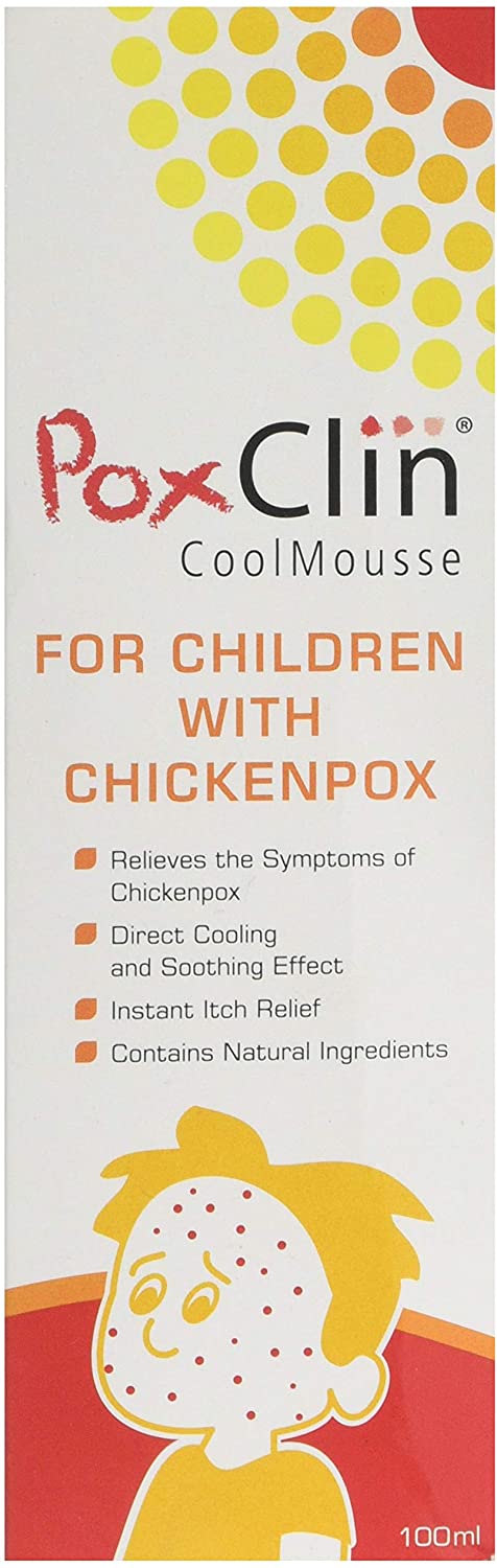 PoxClin CoolMousse Chickenpox Treatment for Children Relieve Symptoms and Itch of Chickenpox, Natural Ingredients, 100 ml