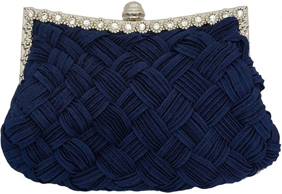 Tskybag Ladies Girls Womens Evening Clutch Bags Wedding Bridal Braided Rhinestone Purse Handbag