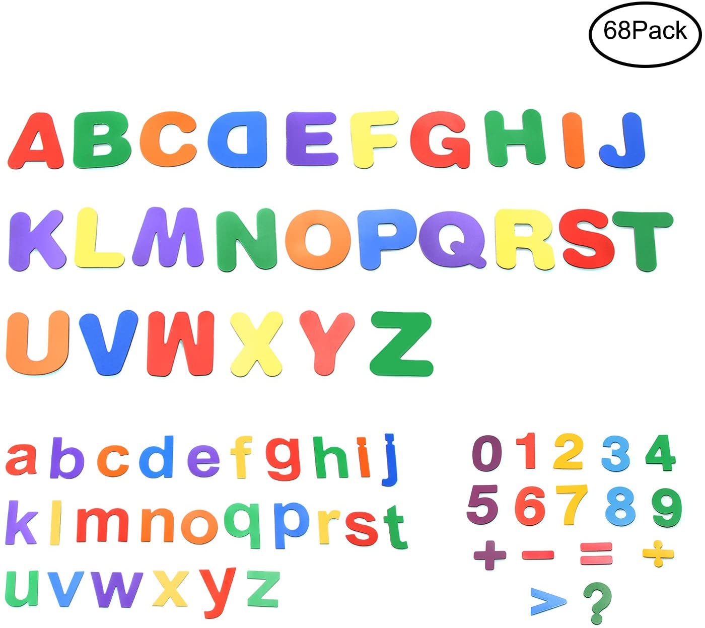 Strong Magnetic Letters and Numbers for Learning Non-Toxic Educational Alphabet for Classroom 68 Pieces - PAWHITS