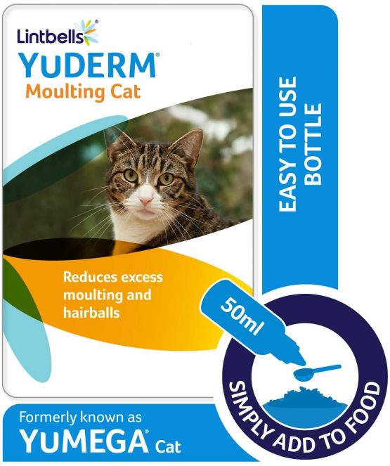 Lintbells | YuDERM Moulting Cat Formerly YuMEGA | Coat and Skin Supplement for Cats with Dry or Dull Coats, All Ages and Breeds | 50 ml Bottle