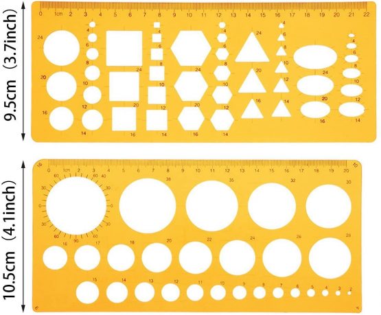 6 pieces french curve and template ruler set drawing