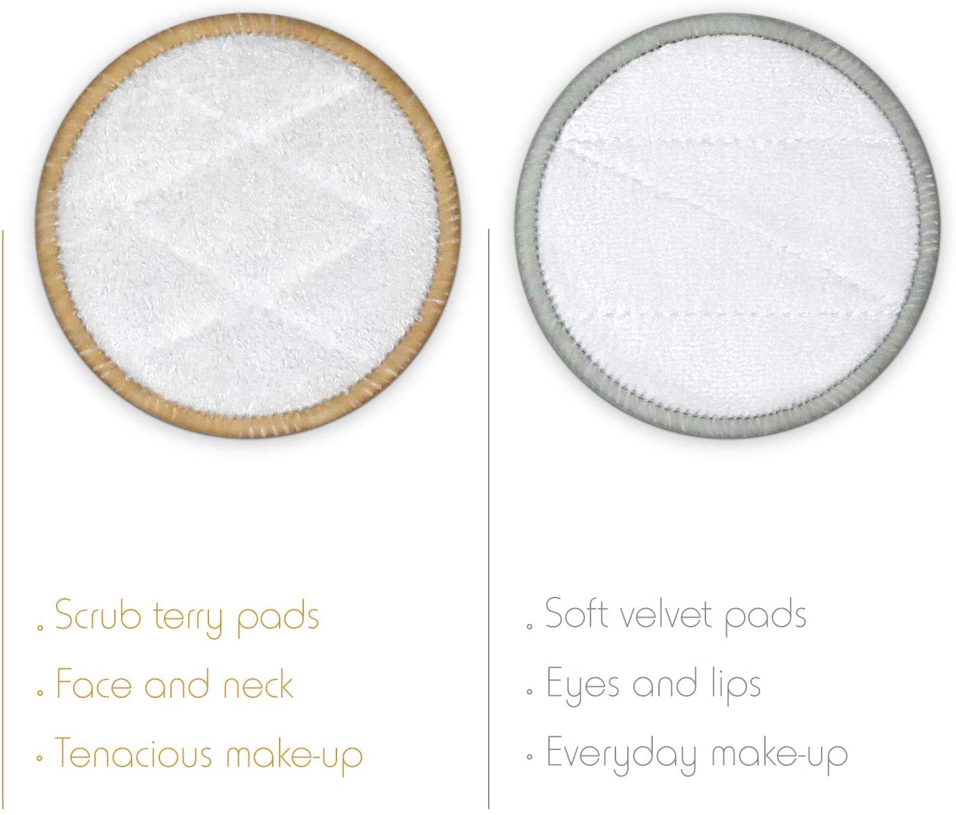 Washable Make-up Pads, 16 Reusable Cotton Pads Made of Bamboo and Cotton with Laundry Bag, Washable Pads, Cotton Pads - Image 3