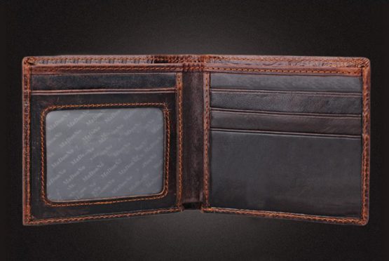 Mens Brown Wallet with Card Holder Dragon horizontal - Image 2