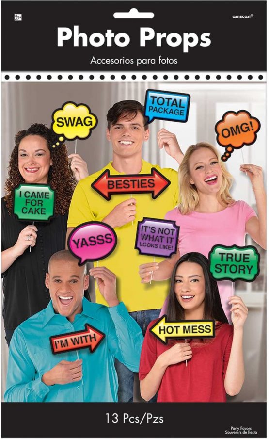 amscan 399529 Colorful Photo Booth Props Party Accessory-13 Pcs