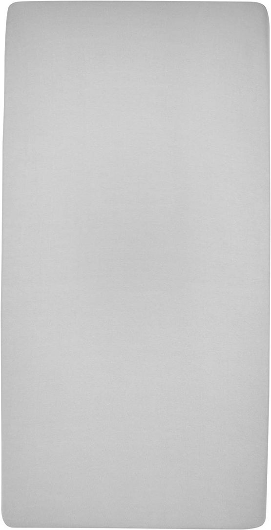 Meyco 563005 Jersey Fitted Sheet Baby Cradle 100% Cotton 40 x 80/90 cm Light Grey/Grey - Image 2