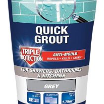 UniBond Quick Grout Triple Protection, Waterproof Grout for Small Repairs, Tile Grout Reviver Repels, Kills & Prevents Mould, Ready-Mixed Grey Grout, 300g