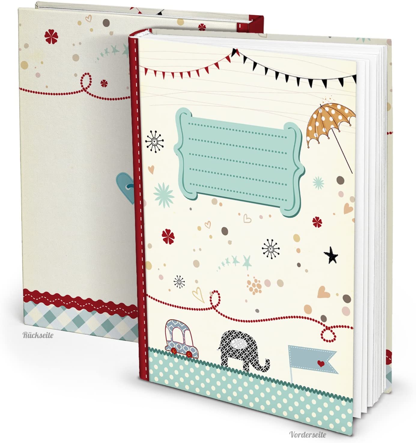 XXL baby diary children's diary baby book album for writing and self-design, for boys, din a4 with 136 pages