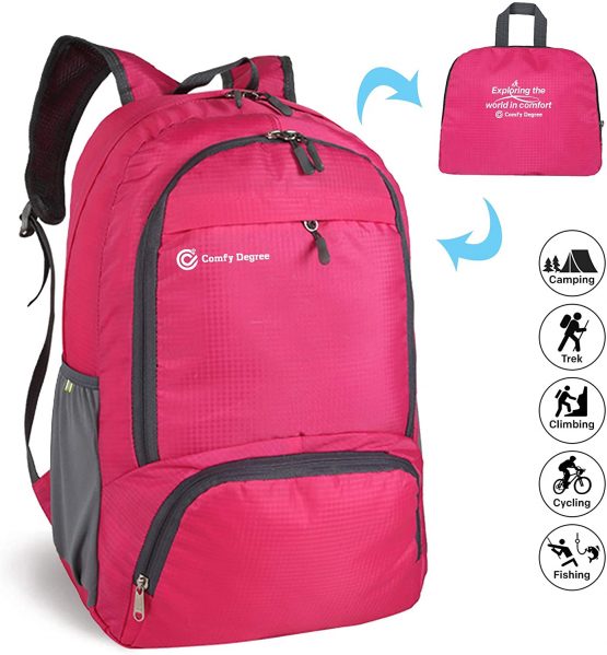 ComfyDegree - Packable Ultralight Hiking Backpack, Foldable Lightweight Multi-functional Casual Camping Trekking Rucksack Cycling Travel Climbing Mountaineer Outdoor Sport Daypack Bag