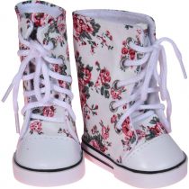 The New York Doll Collection Red Printed High Tops Trainers Fits 18 inch/46 cm Dolls – Dolls Shoes Sneakers Accessories Set
