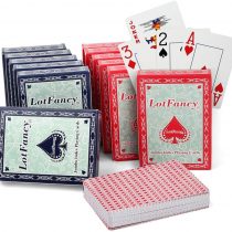 LotFancy Playing Cards Classical Poker Size Large Print 12 Decks of Poker Card Set, Jumbo Index for Texas Hold'em, Blackjack, Euchre, Canasta Cards Games, 6 Blue & 6 Red