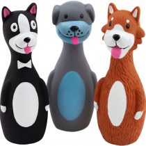CHIWAVA 3 Pack 5.7 Inch Squeaky Latex Dog Toys Standing Stick Dog Dog Toy Puppy Fetch Interactive Play for Small Dogs