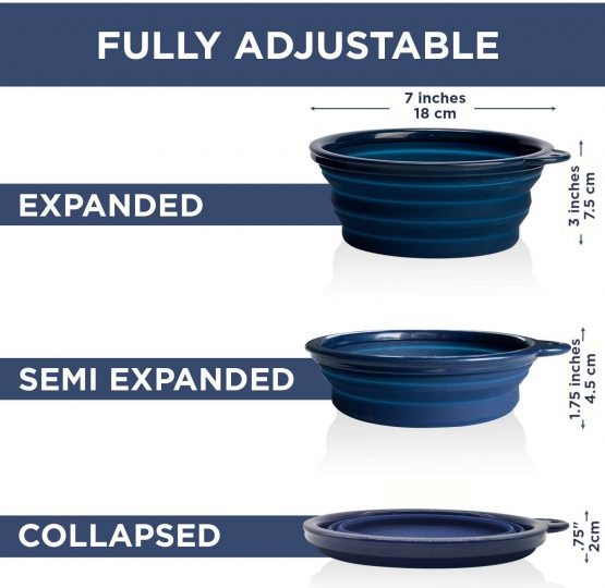 Bonza Large Collapsible Dog Bowls, Twin Pack, 5 Cup, 18cm Diameter, Portable Dog Water Bowls for Medium to Large Dogs - Image 4