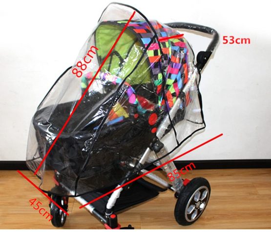 LA HAUTE Universal Baby Stroller Rain Cover Waterproof Ventilated Wind Dust Weather Shield - Image 2