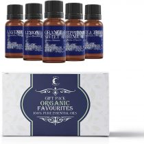 Mystic Moments | Organic Essential Oil Starter Pack - Favourite Oils - 5 x 10ml - 100% Pure