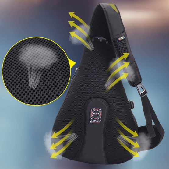 Sling Backpack Men Women | Sling Bag Waterproof Large Capacity 14" Laptop | Chest Bag Shoulder Crossbody Bag Triangle Backpack Outdoor Travelling Cycling Hiking Running - Image 3