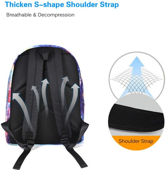FANDARE Casual Daypack Backpacks Galaxy School Bag for Girls Boys High College Teens Knapsack Men Boy Women Travel Laptop Rucksack College Bookbag Waterproof Polyester Blue - Image 4