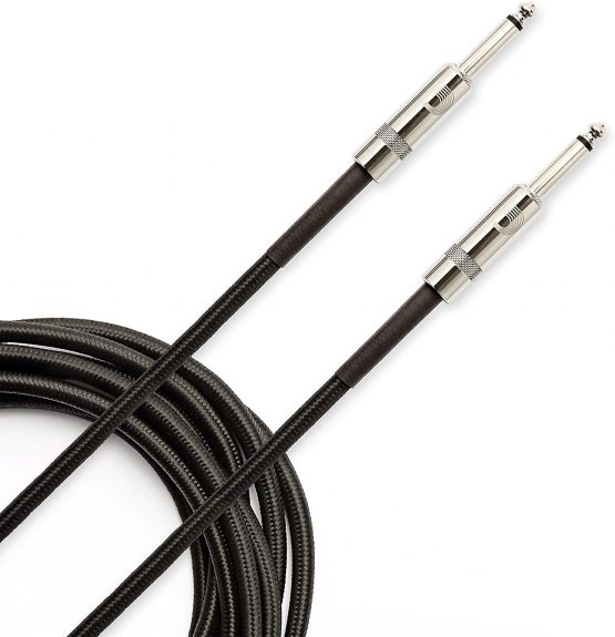 D'Addario Custom Series Braided Instrument Cable, Black, 10'