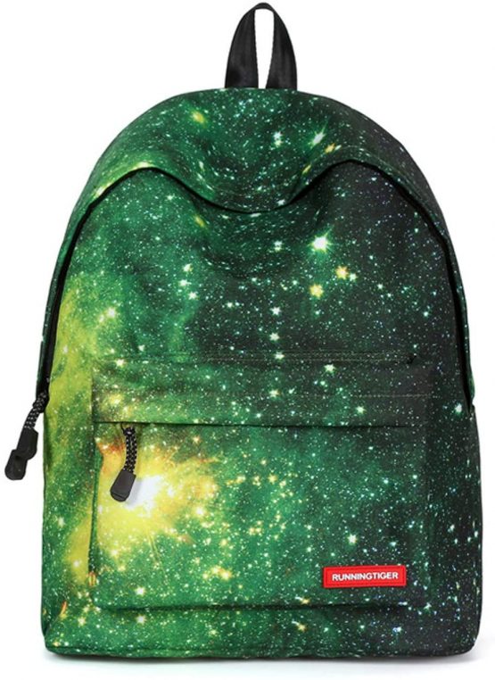 FANDARE Casual Daypack Backpacks Galaxy School Bag for Girls Boys High College Teens Knapsack Men Boy Women Travel Laptop Rucksack College Bookbag Waterproof Polyester Green