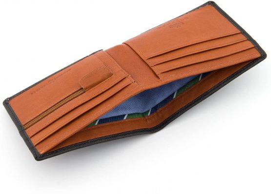 Gryphen Men's RFID Blocking Genuine Leather Wallet (Black/Tan) - Image 4
