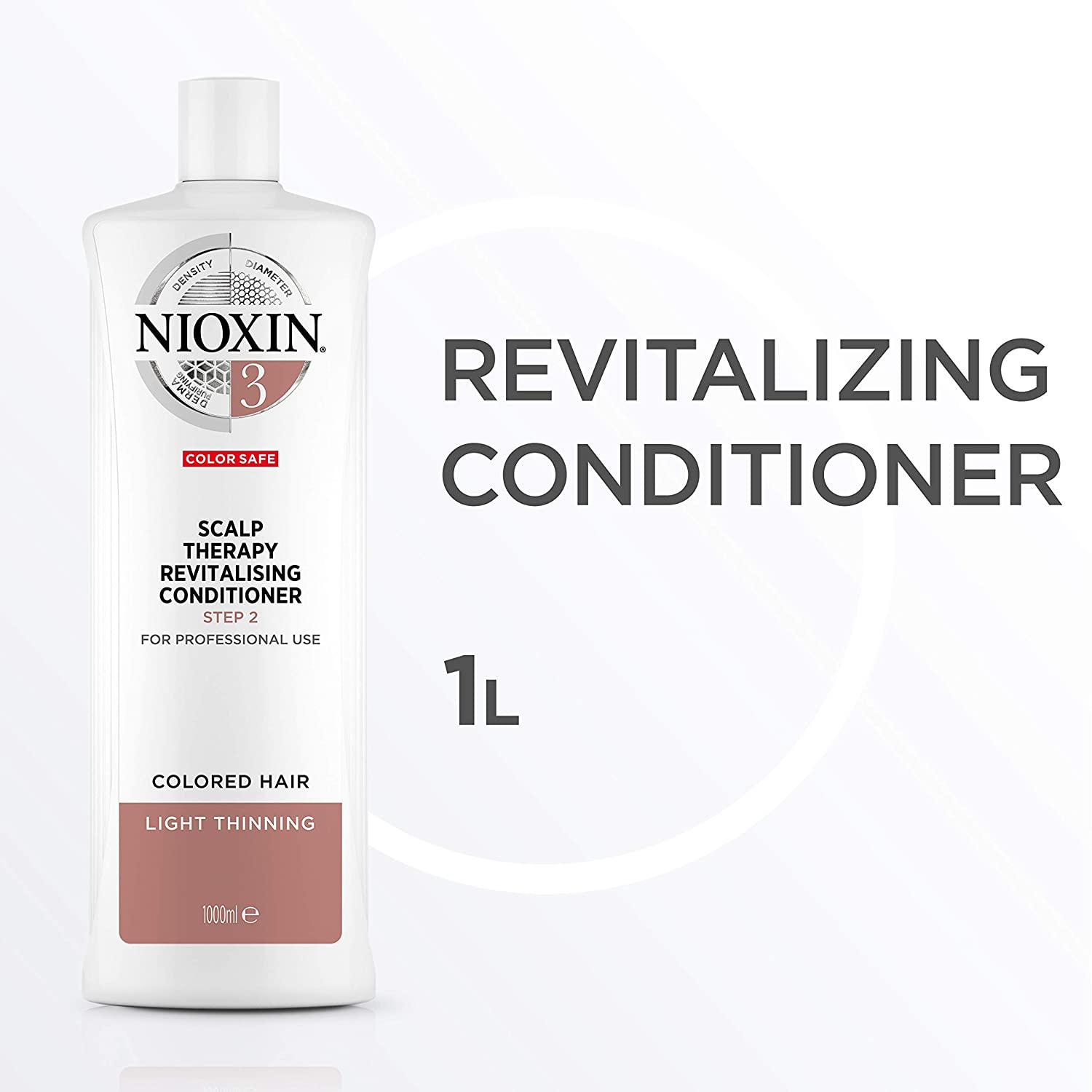 Nioxin 3-Part System, System 3 Coloured Hair with Light Thinning, Hair Thickening Treatment, Scalp Therapy, Conditioner 1L - Image 3