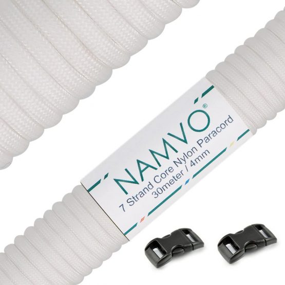 Namvo 550 Paracord Mil Spec Type III 7 strand parachute cord Total Length 100ft/30 Meters Solid Color
