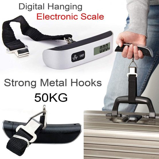 Weddecor 50kg Portable LCD Digital Handheld Luggage Pocket Scale - Electronic Accurate Measurement Multifunction Weighing Machine for Travel Bag, Suitcase, Baggage - Image 2