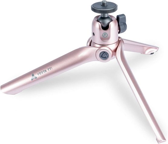 VANGUARD Vesta Mini Aluminum Tabletop Tripod with Smartphone Holder - Rose Gold - Image 2