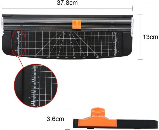 flintronic A4 Paper Cutter, 38CM Paper Trimmer Portable Guillotine, Scrapbooking Tool with Automatic Security Safeguard for Craft Paper, Coupon, Label and Cardstock - Image 2