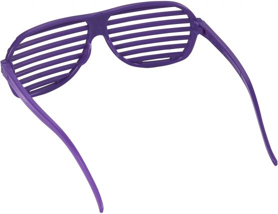 Party Sunglasses 36 Pack of Neon Color Plastic Slotted Shutter Shades 80s Party Favors Supplies Eye-wear Glasses Props in Yellow, Purple, Pink, Green - Image 3