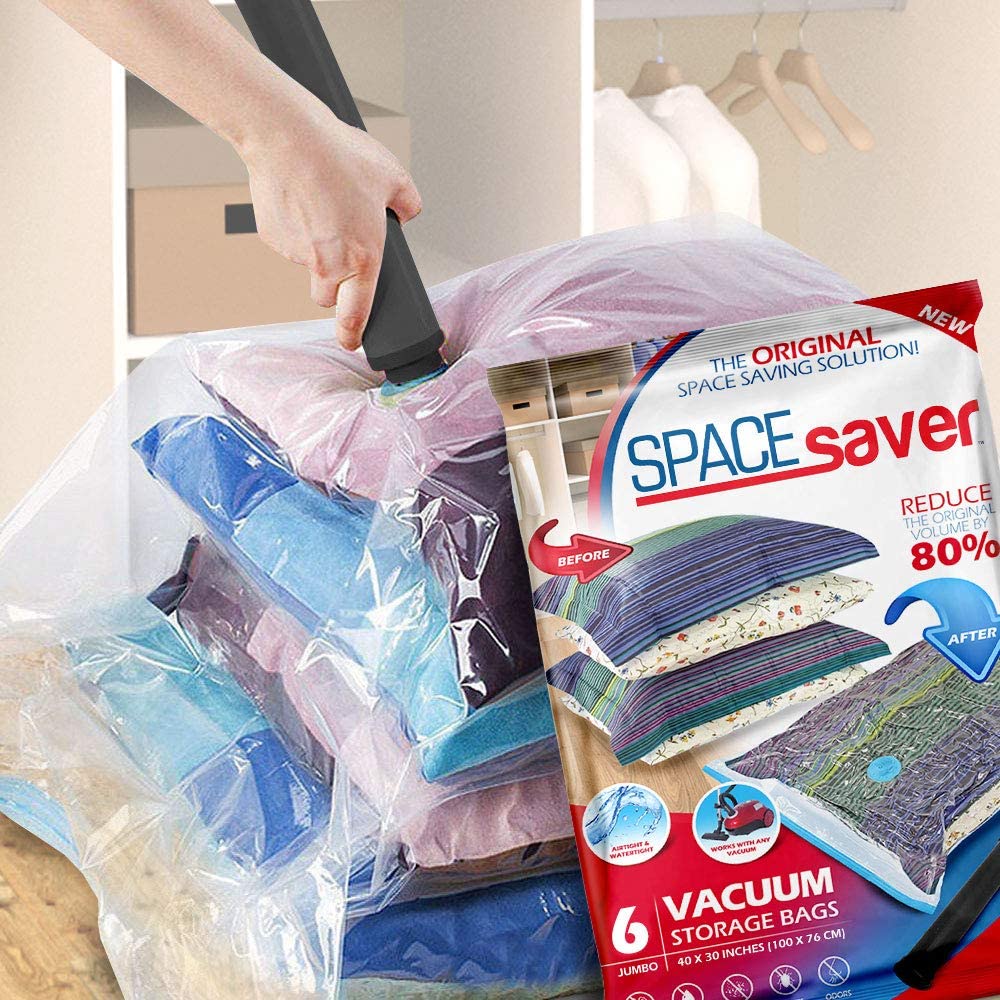 Spacesaver Jumbo Vacuum Storage Bags for Clothes, 100 x 80 cm Vacuum Bags and Space Saver for Comforters and Blankets - Image 4