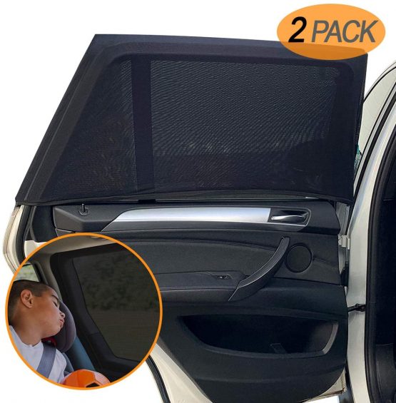 Amteker 2 Pack Car Window Shades Sun Protection for Car Portable