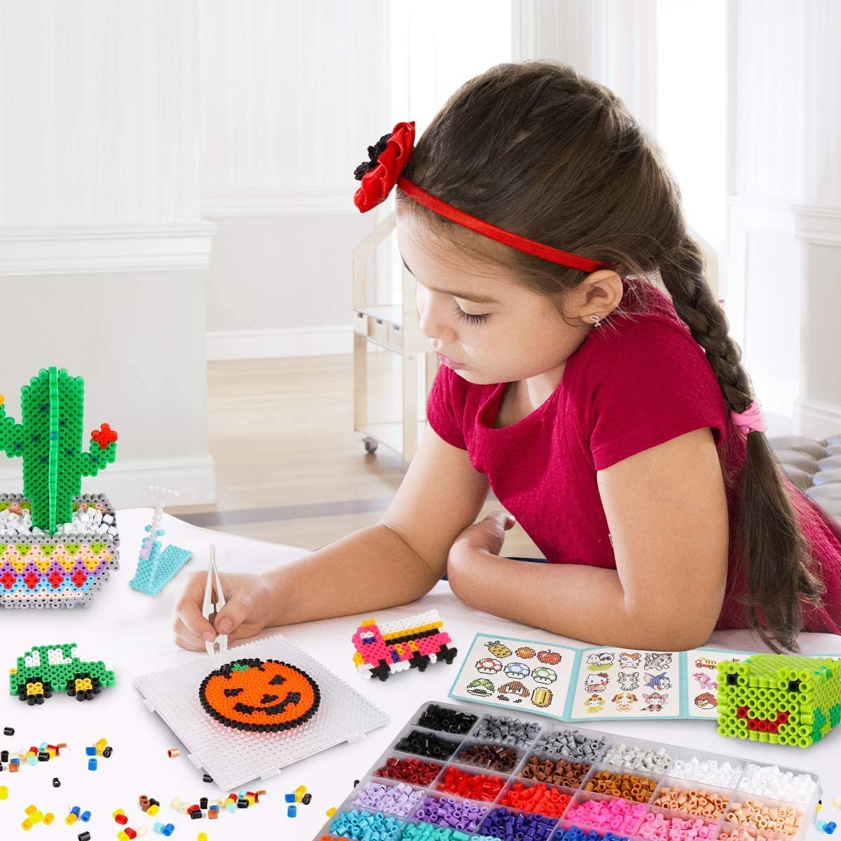 Meland Fuse Beads Kit 11000pcs 36 Colors Iron Beads Set for Kids with