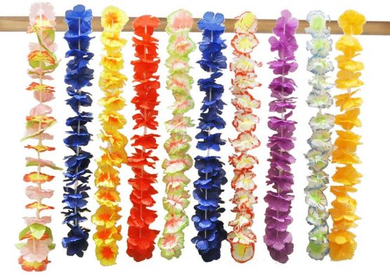 JOYIN Toy 60 Counts Tropical Hawaiian Luau Flower Lei Party Favors (5 Dozen) - Image 2