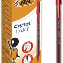 BIC Crystal Exact Fine Point Pens (0.7 mm) - Red, Box of 20