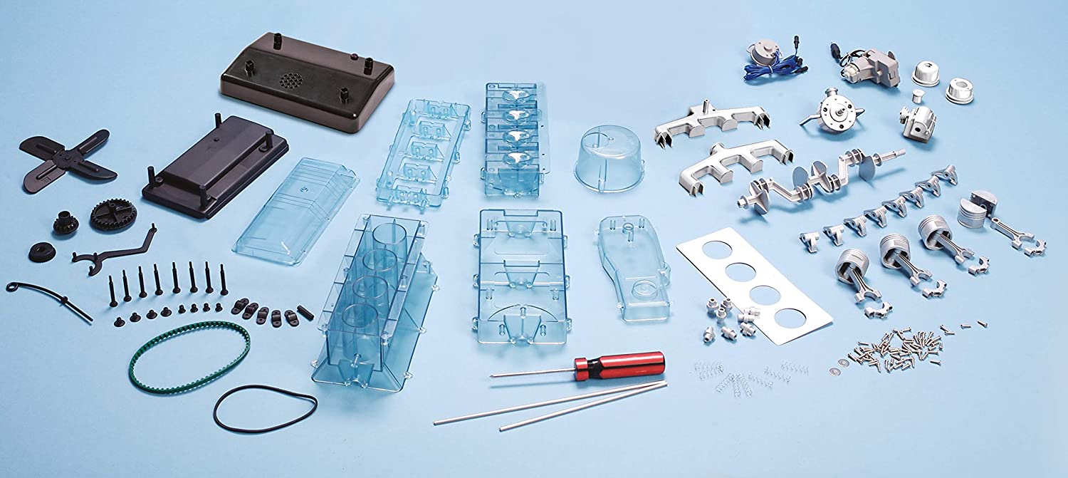 Machine Works Build Your Own 4-Cylinder Engine Toy, Replica Model Building Kit, Features Augmented Reality - Image 3
