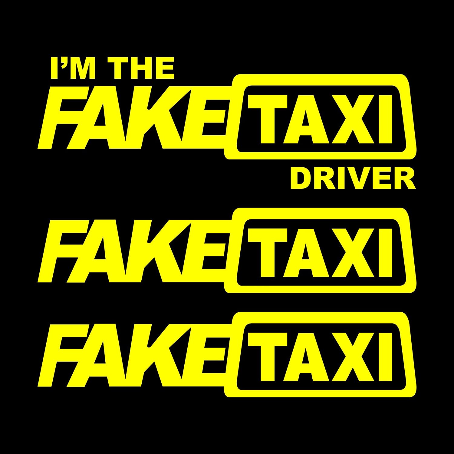 Autodomy Sticker Fake Taxi 3 Units, Yellow