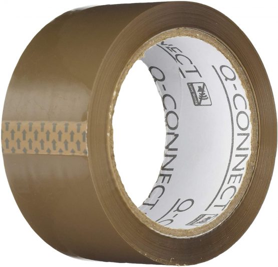 Q-Connect Low Noise Polypropylene Packaging Tape 50 mm x 66 m - Brown, Pack of 6