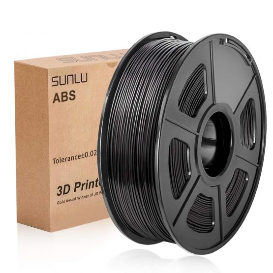 ABS Filament 1.75mm for 3D Printing, SUNLU ABS Filament Black 1.75 +/- 0.02 mm, 1KG/Spool for FDM 3D Printer