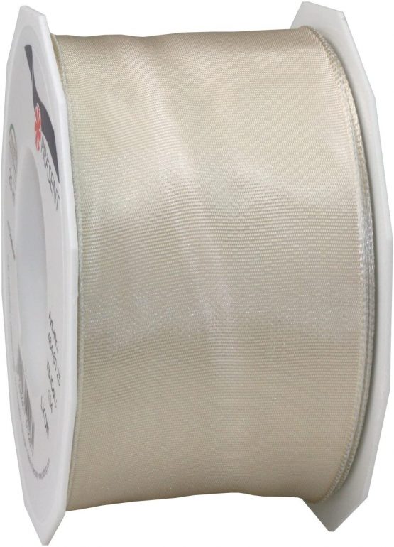C.E. Pattberg Präsent 60 mm 25 m Ribbon Wired Tafetta Lyon, Cream