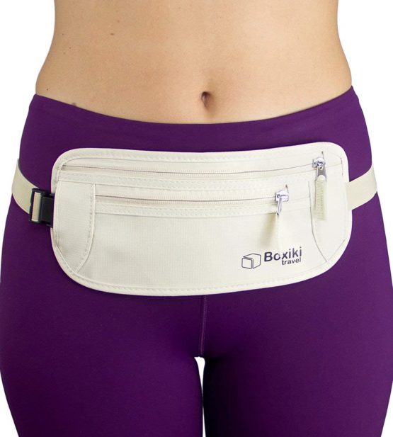 Boxiki Travel Women's Money Belt With RFID Blocking, Secure Holder for Passport - Beige (One Size) - Image 2