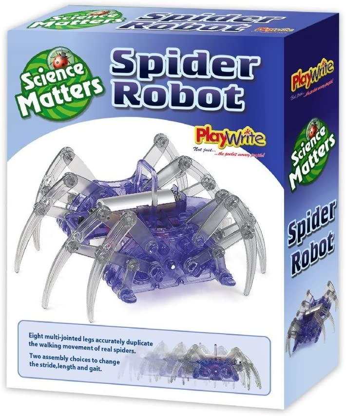 Playwrite Science Matters Spider Robot Kit - Build-Your-Own Walking Spider Toy, Educational STEM Science Kit for Kids
