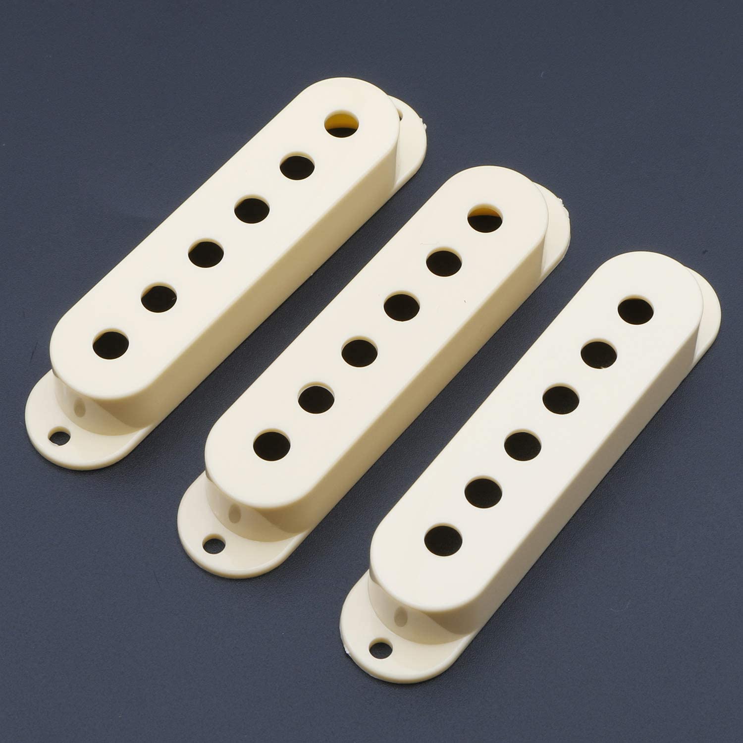 Unxuey Electric Guitar Single Coil Pickup Cover Switch Tip 1 Volume 2 Tone Knobs Set for Fender Stratocaster Strat ST Electric Guitar Replacement Parts Cream - Image 4