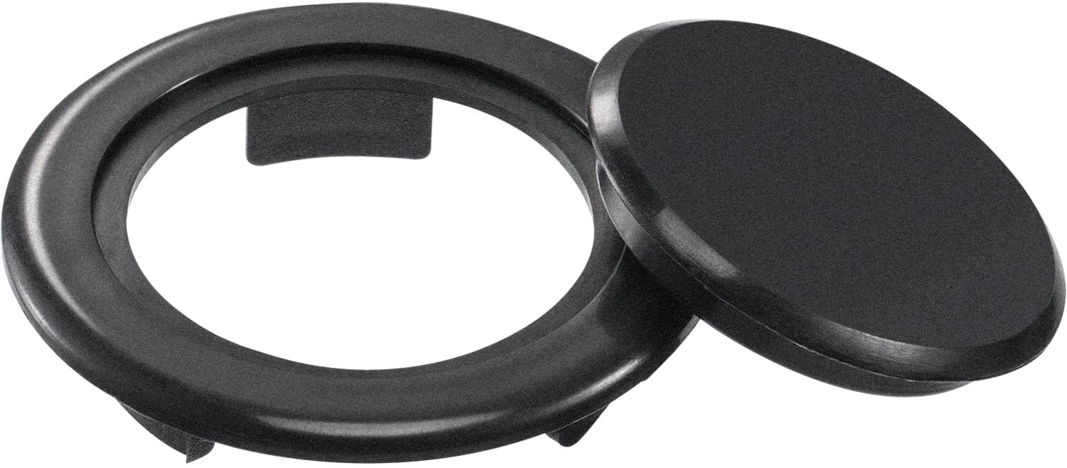 Bememo 2 Inch Patio Table Umbrella Hole Ring and Cap Set, Standard Size Umbrella Thicker Hole Ring Plug and Cap Set (Black)