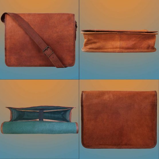 ALASKA EXPORTS 16&18 inch Vintage Crossbody Genuine Leather Laptop Messenger Bag (11 X 15 X 4 inch) - Image 3