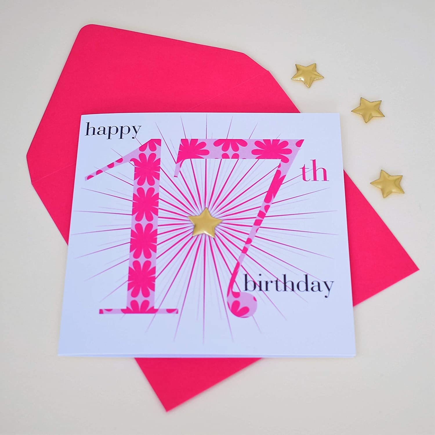 Claire Giles Ages Age 17 Girl Birthday Card, AGE17G, Pink, Pack of 1 - Image 4
