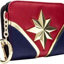 Captain Marvel Carol Danvers Suit Style Coin and Card Clutch Purse Red