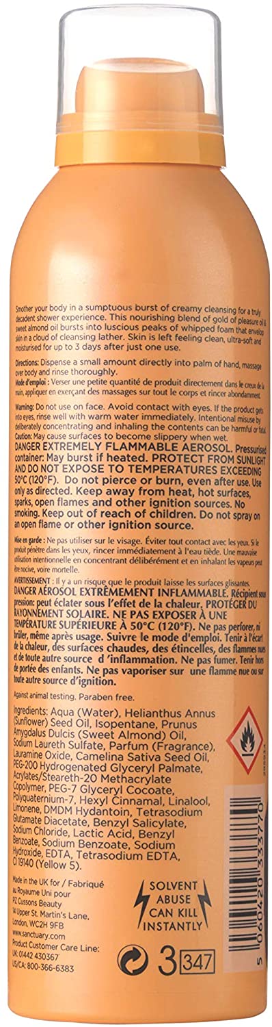 Sanctuary Spa Foaming Shower Gel, Mousse Infused with Natural Oils ...